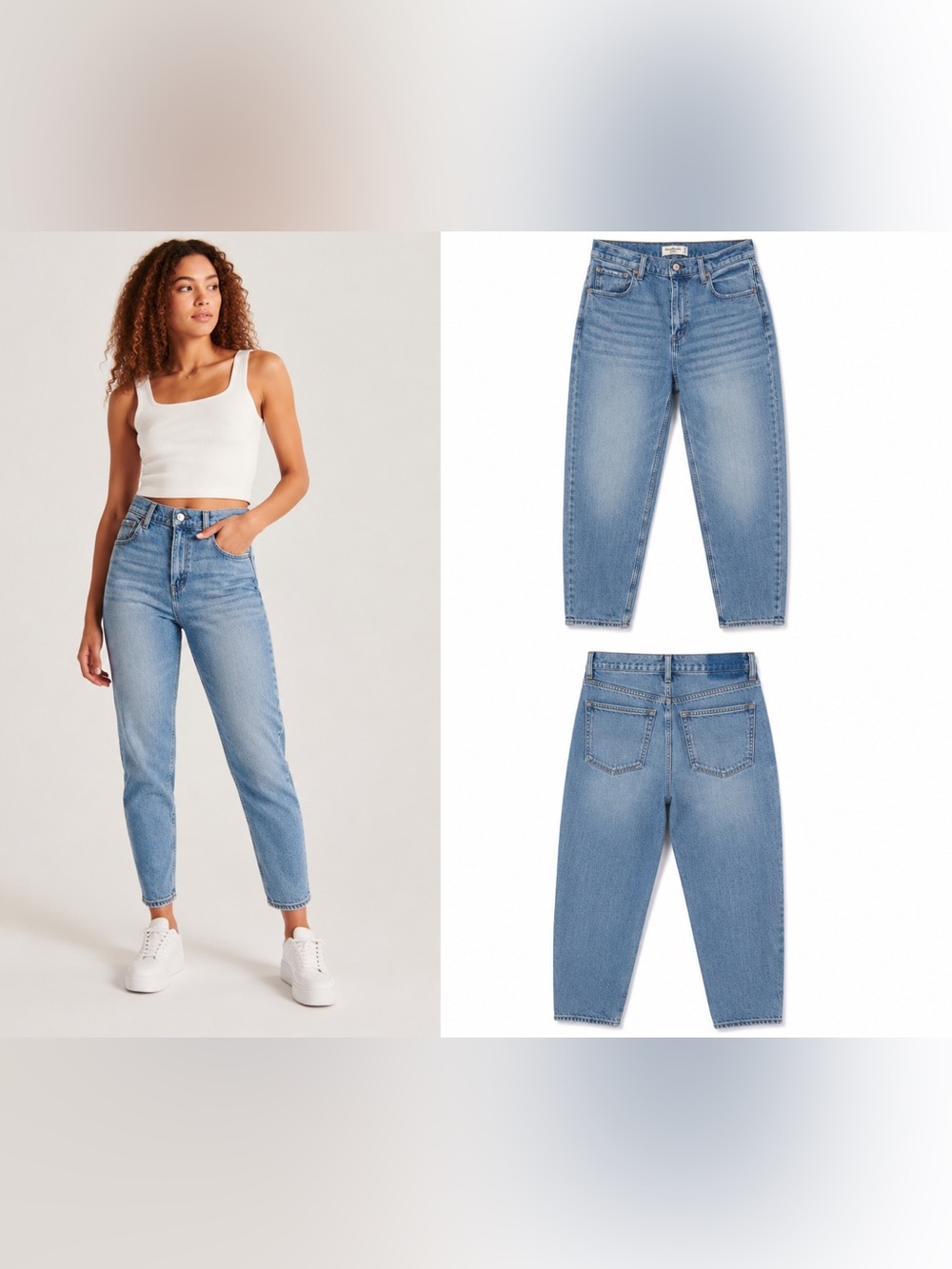 Abercrombie The Mom High Rise Light Wash Jeans 27 Short